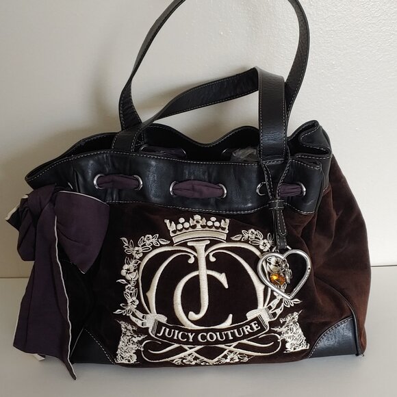 Juicy Couture Handbags - Vintage Juicy Couture Daydreamer Bag Tote Purse Scottie Dogs Brown Charm